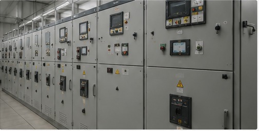 Tableros eléctricos industriales instalados en sala eléctrica
