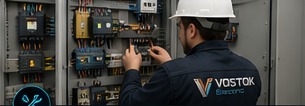 Técnico trabajando sobre un tablero eléctrico